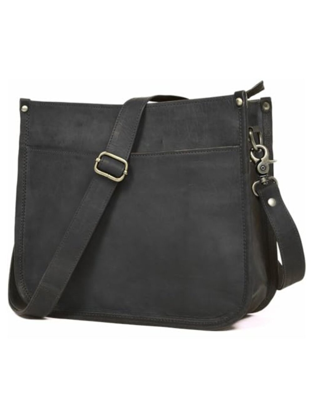 Genuine Leather Crossbody Purse Satchel Bag Zipper Pocket